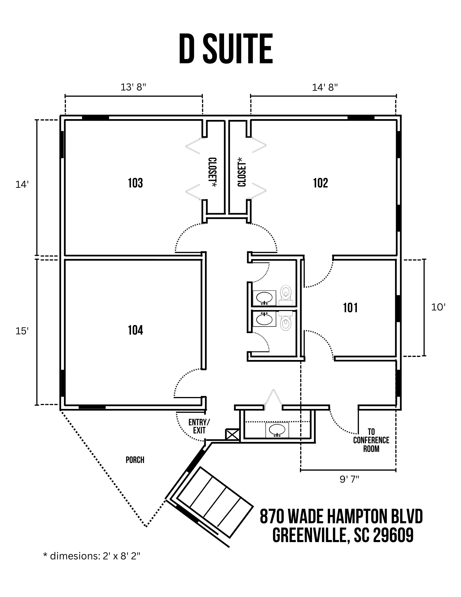 870 Wade Hampton Blvd, Greenville, SC à louer Plan d’étage– Image 1 sur 1