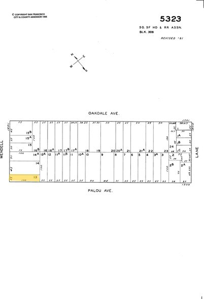 1449 Mendell St, San Francisco, CA à louer - Plan cadastral – Image 2 sur 10