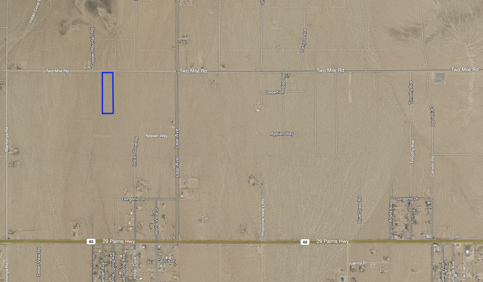 Two Mile Road, Twentynine Palms, CA à vendre - Aérien – Image 2 sur 3