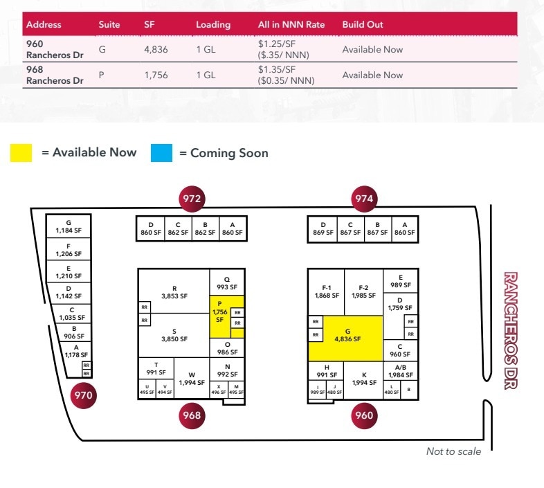960 E Rancheros Dr, San Marcos, CA à louer Plan d’étage– Image 1 sur 1