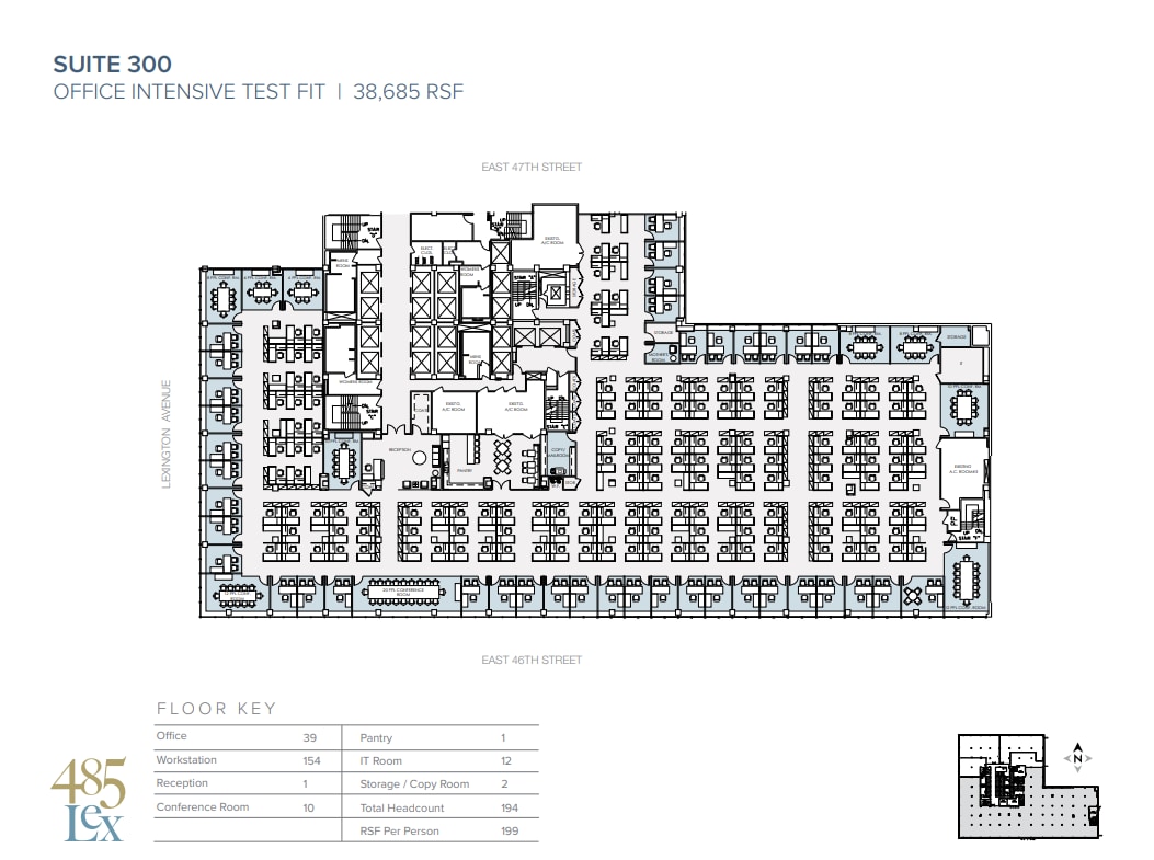 485 Lexington Ave, New York, NY à louer Plan d’étage– Image 1 sur 3