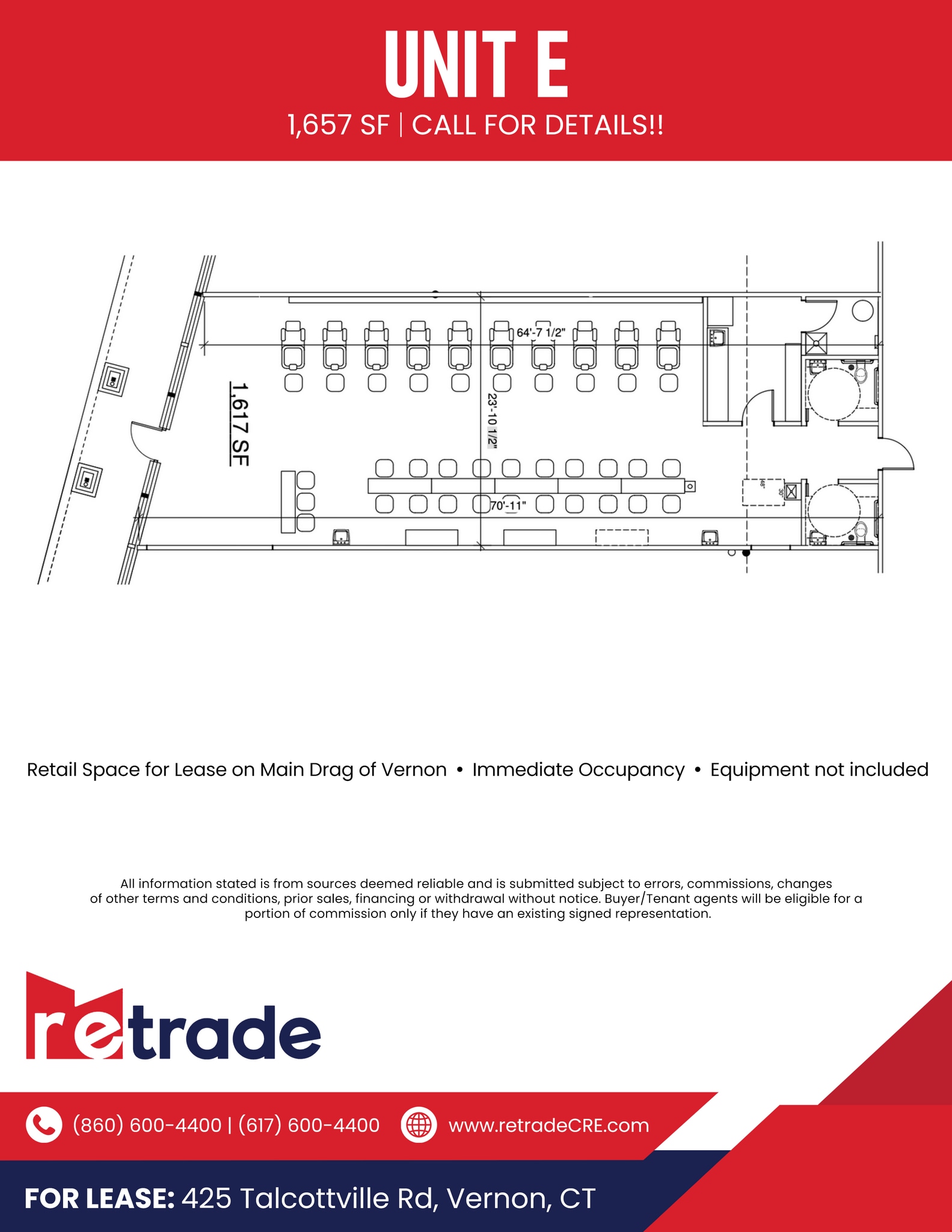 425 Talcottville Rd, Vernon, CT à louer Plan d’étage– Image 1 sur 1