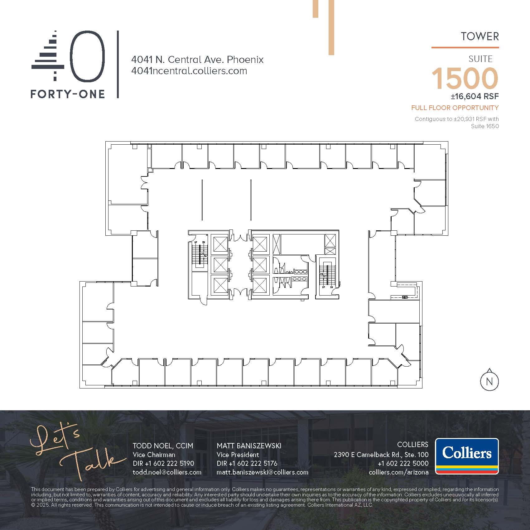 4041 N Central Ave, Phoenix, AZ à louer Plan d’étage– Image 1 sur 11