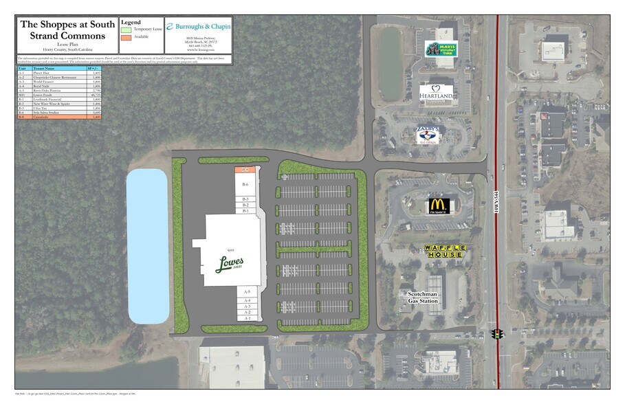 1399 S Commons Dr, Myrtle Beach, SC à louer - Plan de site – Image 2 sur 2