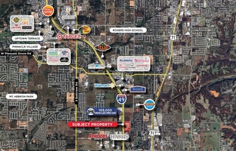 Oakwood & Dixieland Rd, Lowell, AR - VUE AÉRIENNE  vue de carte