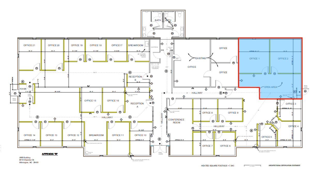 4010 Oleander Dr, Wilmington, NC à louer Plan d’étage– Image 1 sur 16