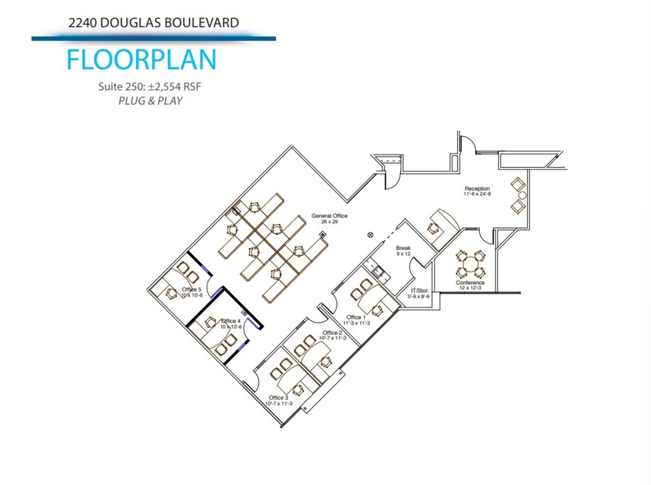 2240 Douglas Blvd, Roseville, CA à louer Plan d’étage– Image 1 sur 1