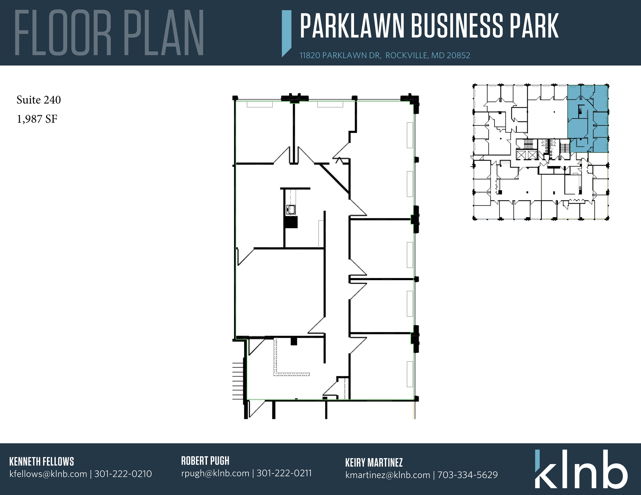 11820 Parklawn Dr, Rockville, MD à louer Plan d’étage– Image 1 sur 1