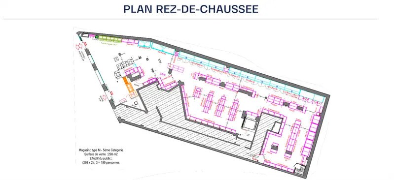 Local commercial dans Paris à louer - Plan d’étage – Image 3 sur 4