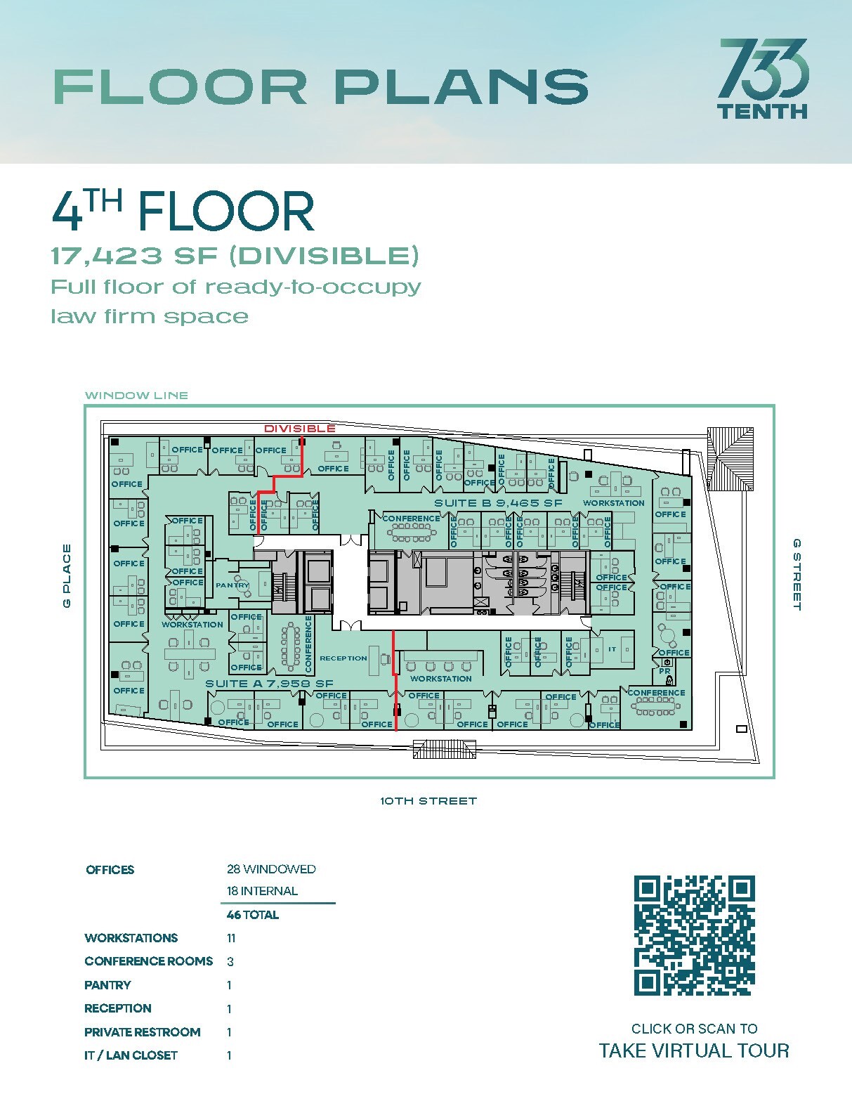 733 10th St NW, Washington, DC à louer Plan d’étage– Image 1 sur 1