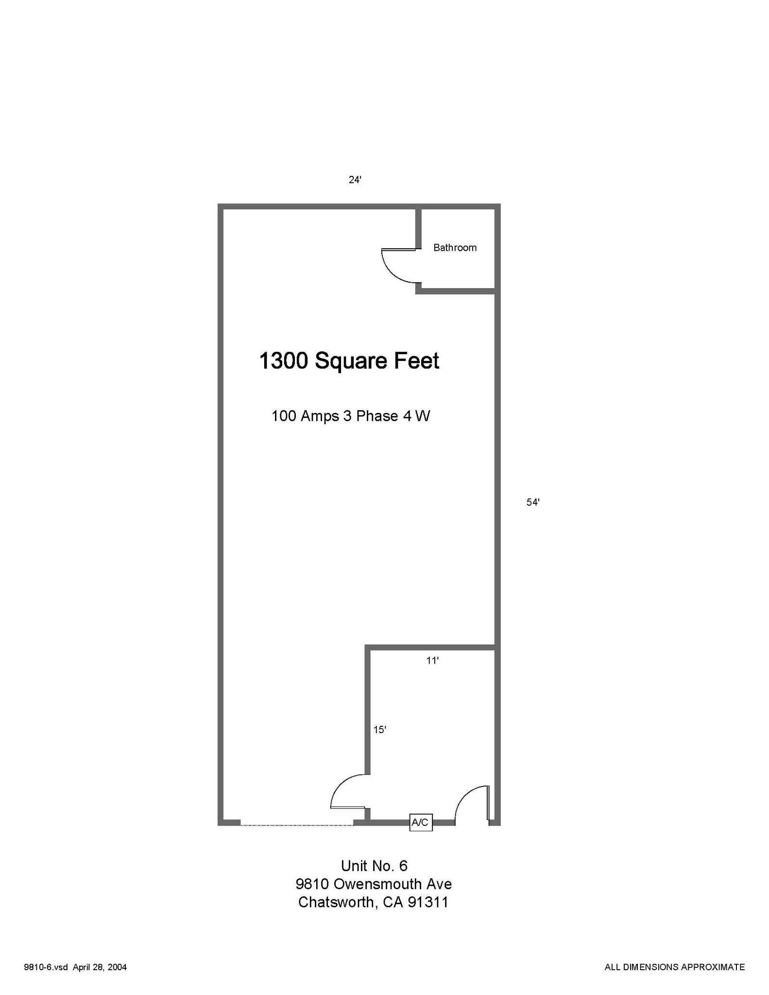 9810-9820 Owensmouth Ave, Chatsworth, CA à louer Plan d’étage– Image 1 sur 1