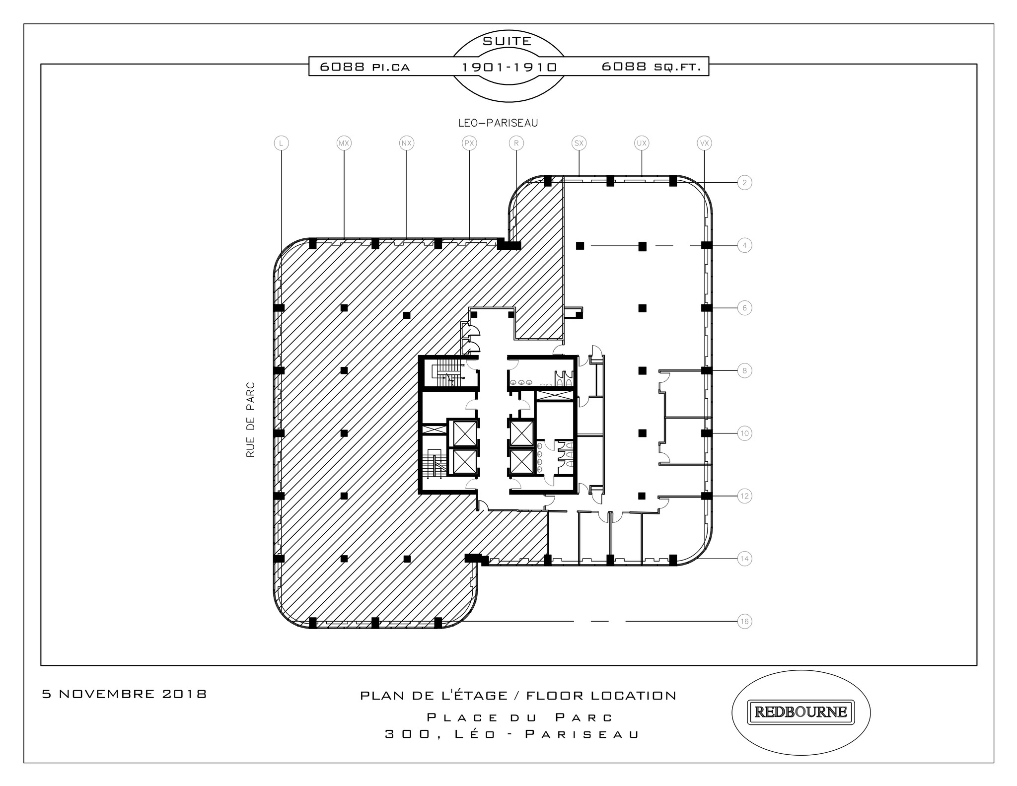 300 Rue Léo-Pariseau, Montréal, QC à louer Plan de site– Image 1 sur 1