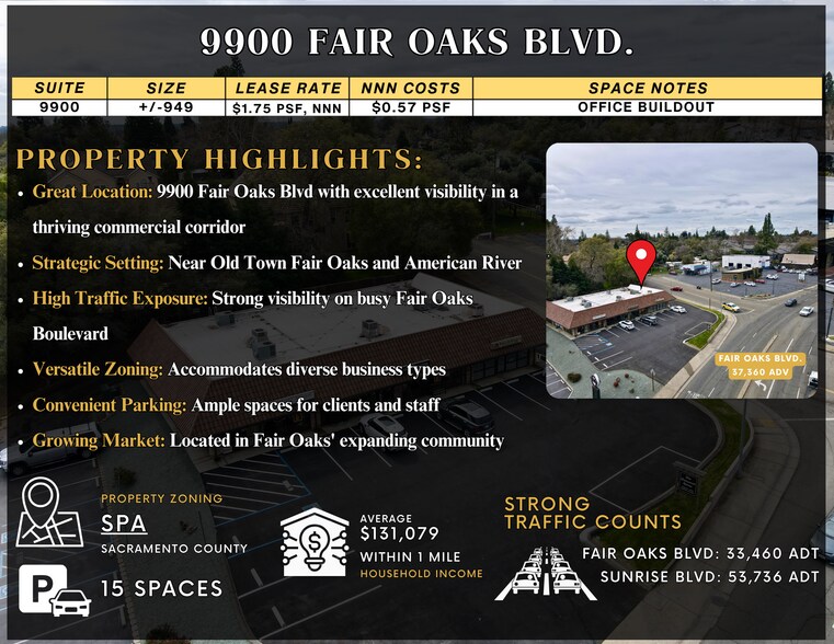 9900-9912 Fair Oaks Blvd, Fair Oaks, CA à louer - Photo de l’immeuble – Image 2 sur 6