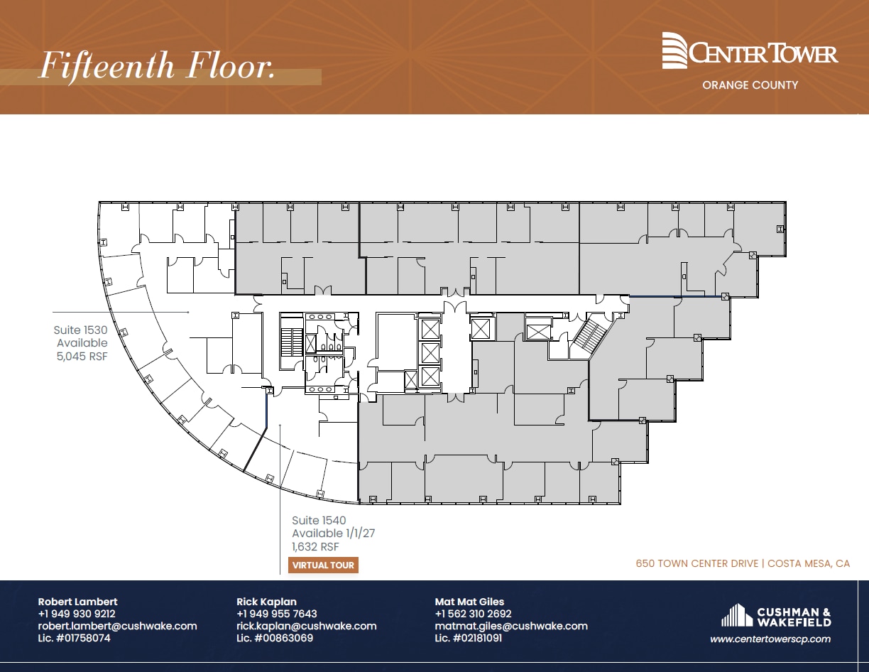 650 Town Center Dr, Costa Mesa, CA à louer Plan d’étage– Image 1 sur 1