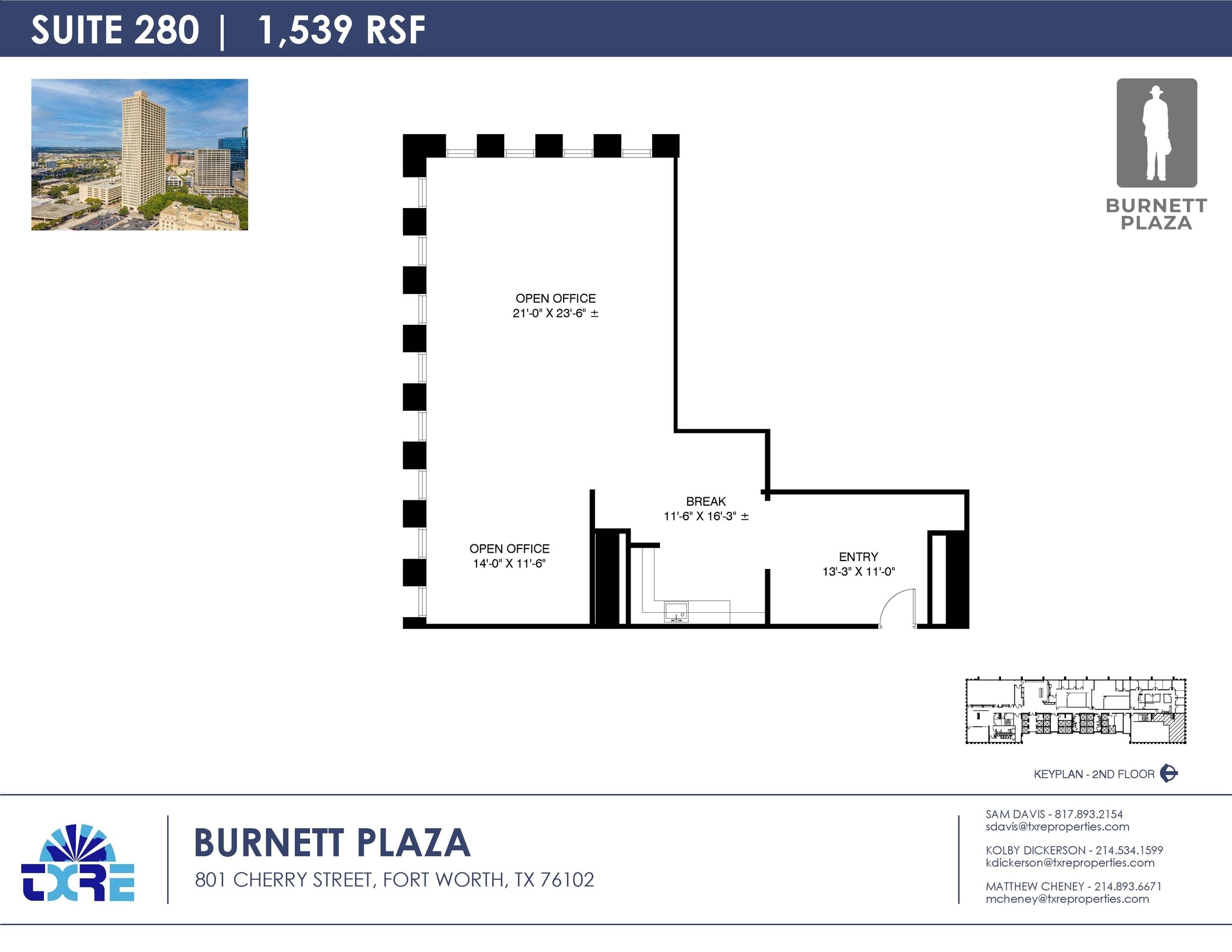 801 Cherry St, Fort Worth, TX à louer Plan d’étage– Image 1 sur 1
