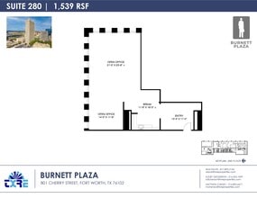 801 Cherry St, Fort Worth, TX à louer Plan d’étage– Image 1 sur 1