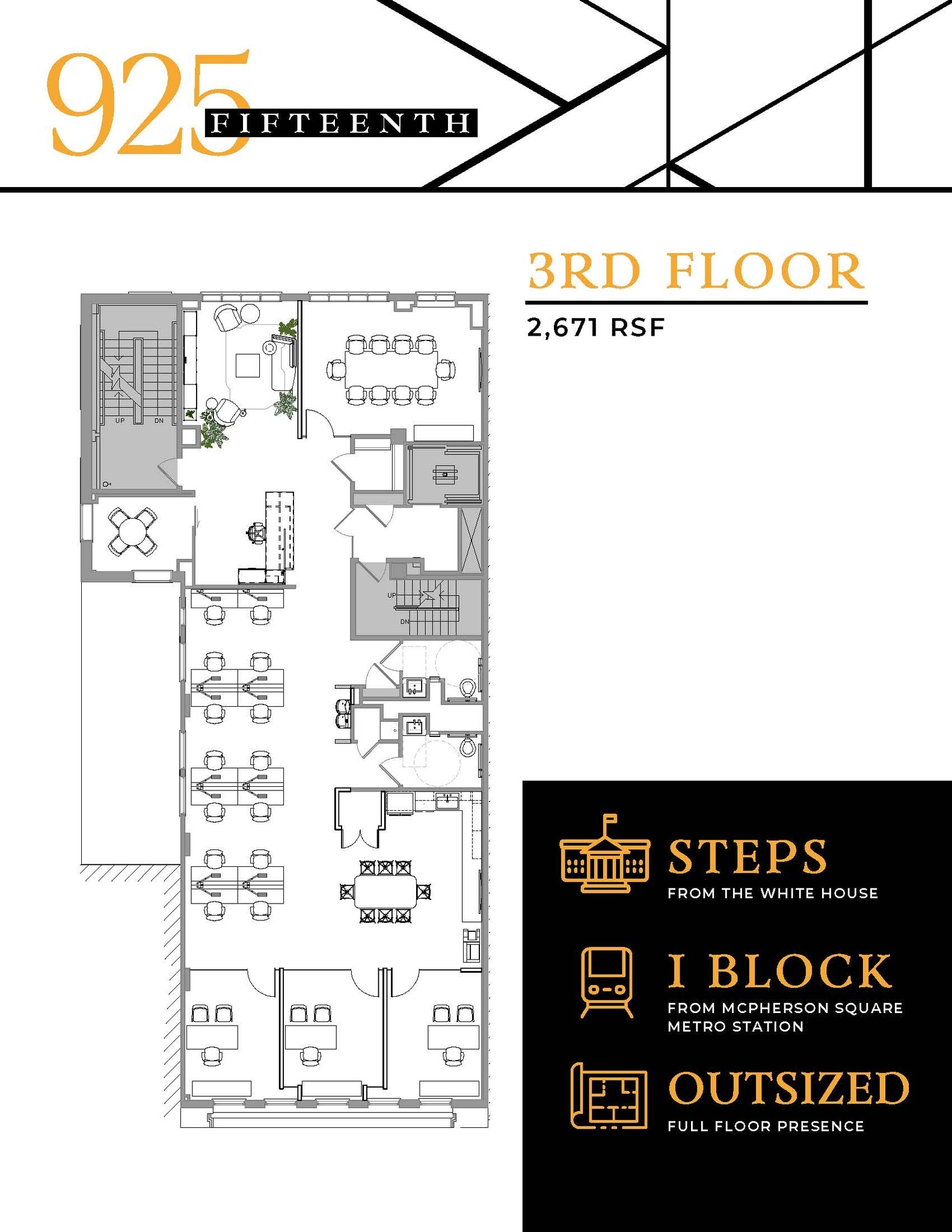 925 15th St NW, Washington, DC à louer Plan d’étage– Image 1 sur 1
