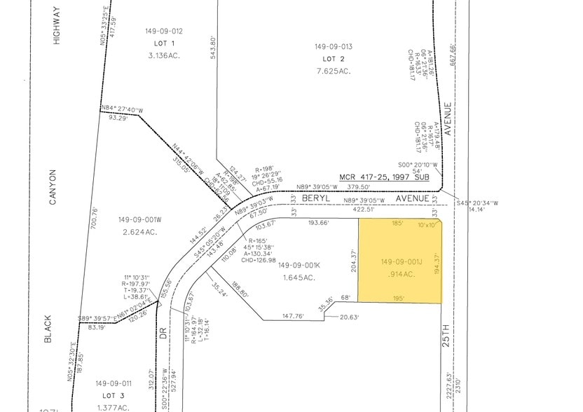 2505 W Beryl Ave, Phoenix, AZ à vendre - Plan cadastral – Image 2 sur 5