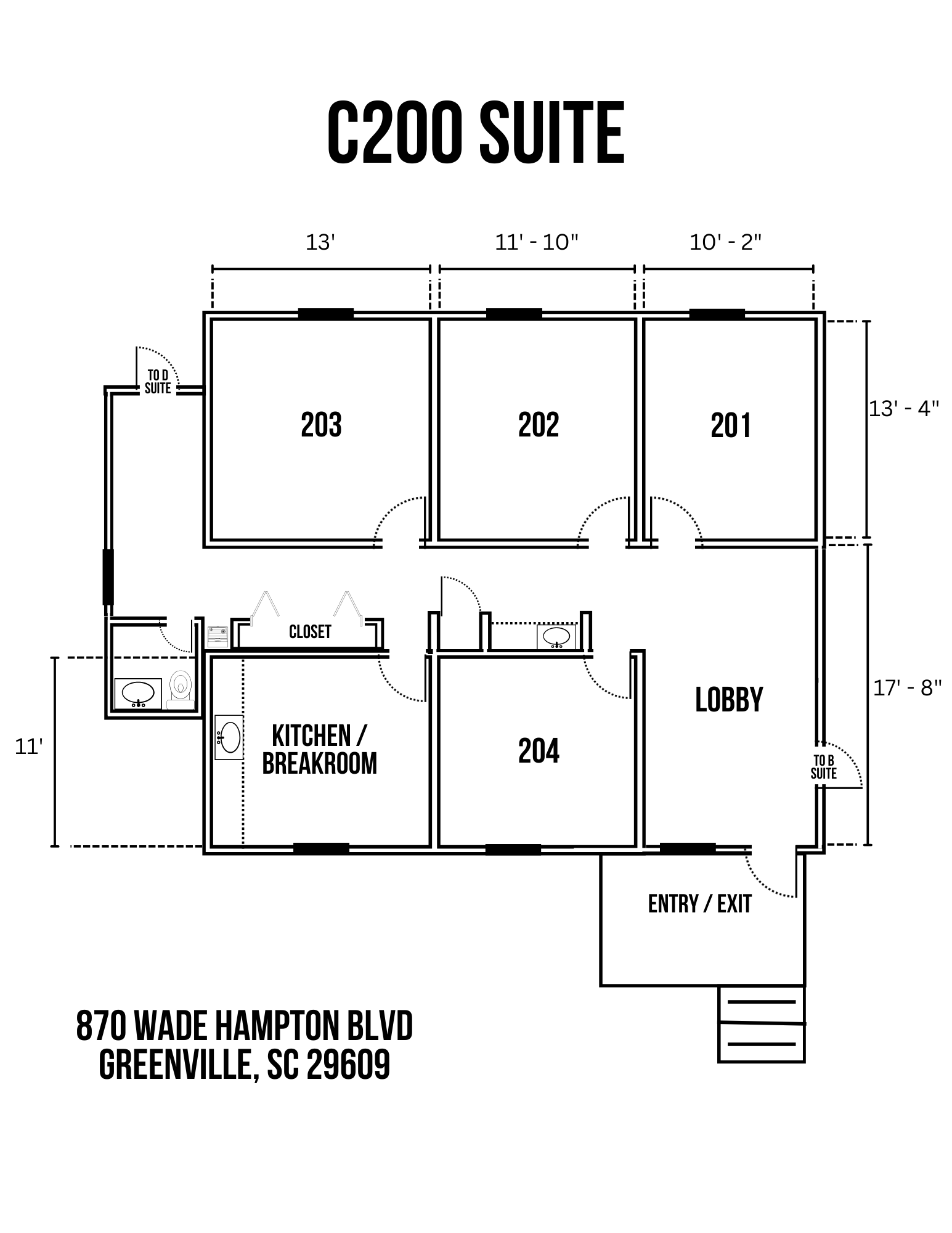 870 Wade Hampton Blvd, Greenville, SC à louer Plan d’étage– Image 1 sur 7