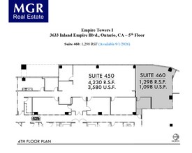 3633 Inland Empire Blvd, Ontario, CA à louer Plan d’étage– Image 1 sur 1