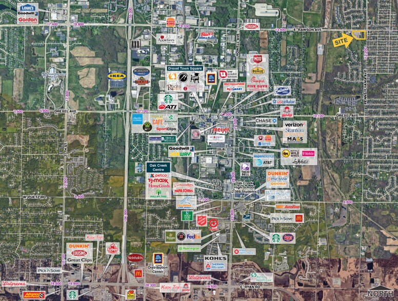 2111-2201 E Rawson Ave, Oak Creek, WI à louer - Aérien – Image 2 sur 3