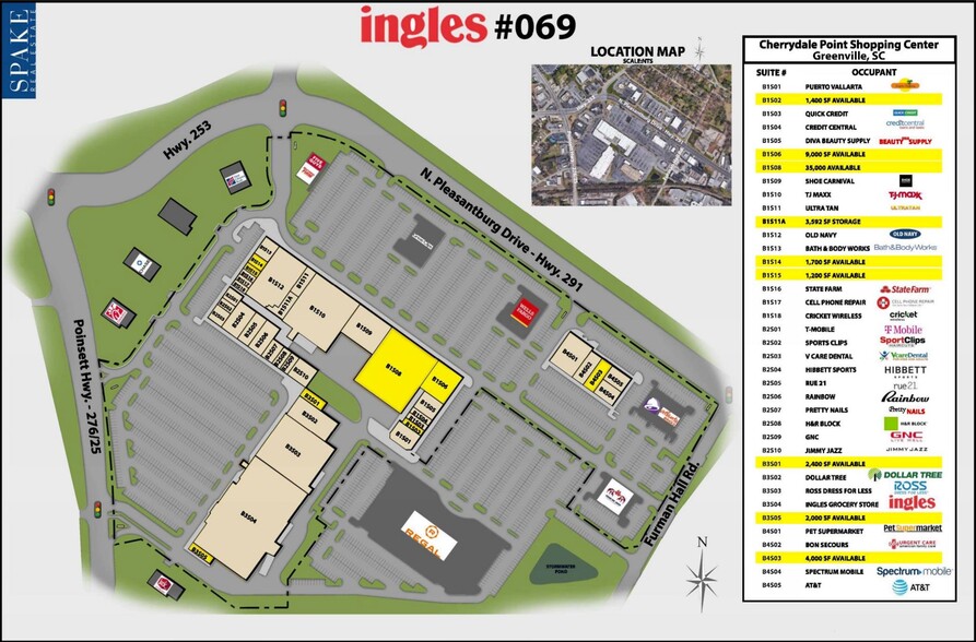 1494-1530 Poinsett Hwy, Greenville, SC à louer - Plan de site – Image 2 sur 2