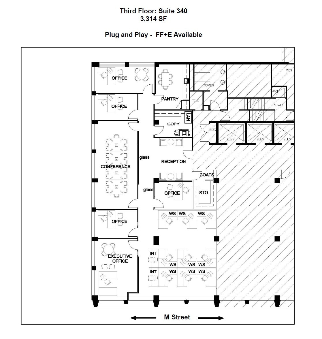 1990 M St NW, Washington, DC à louer Plan d’étage– Image 1 sur 2