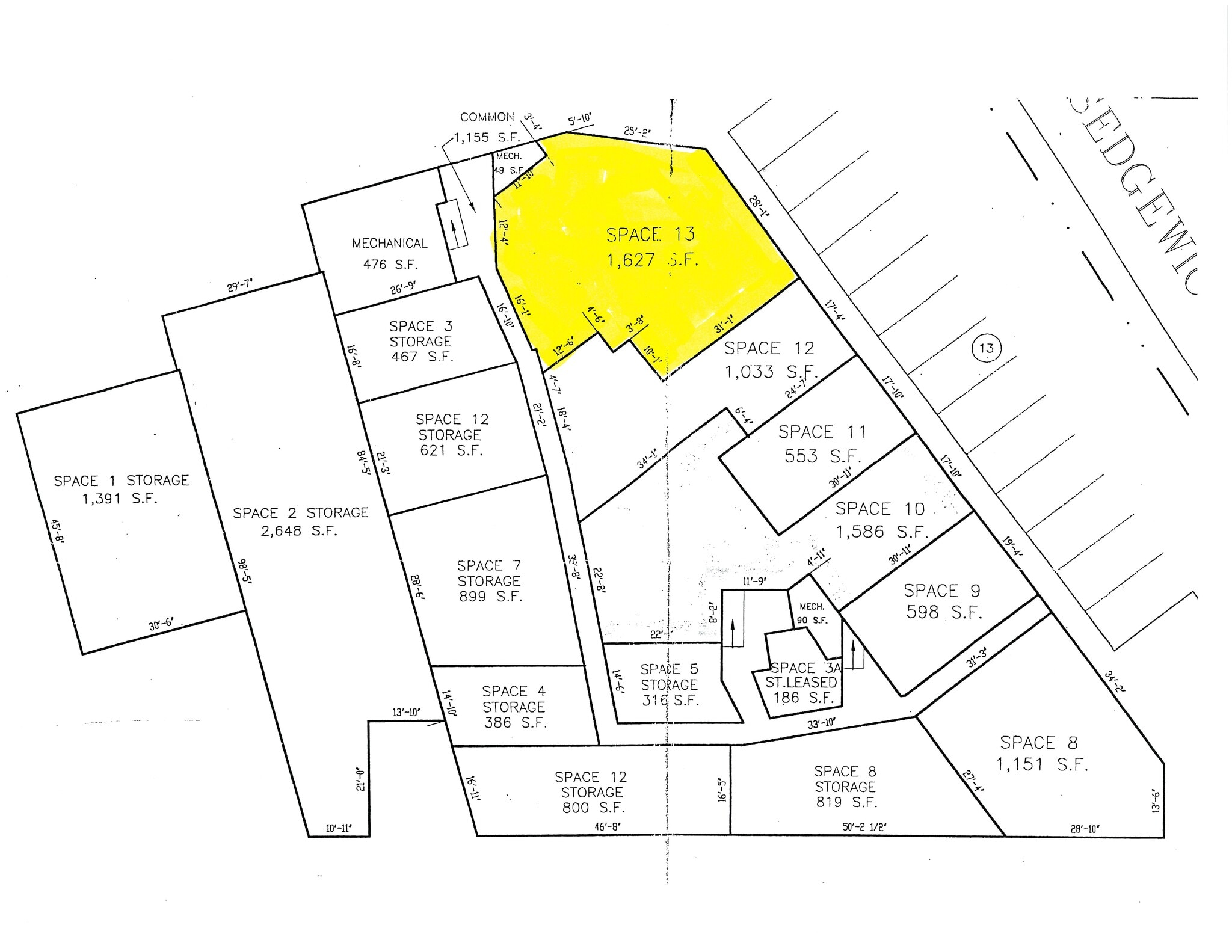 1-13 Sedgwick Rd, West Hartford, CT à louer Plan d’étage– Image 1 sur 1