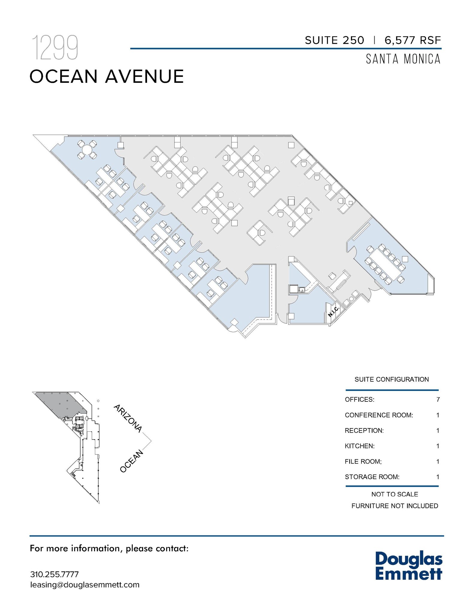 1299 Ocean Ave, Santa Monica, CA à louer Plan d’étage– Image 1 sur 1