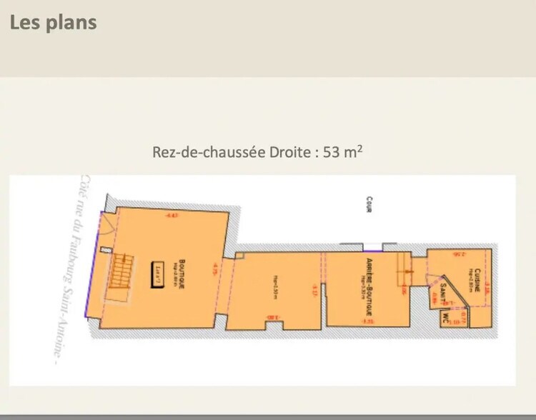 Local commercial dans Paris à louer - Plan d’étage – Image 2 sur 4