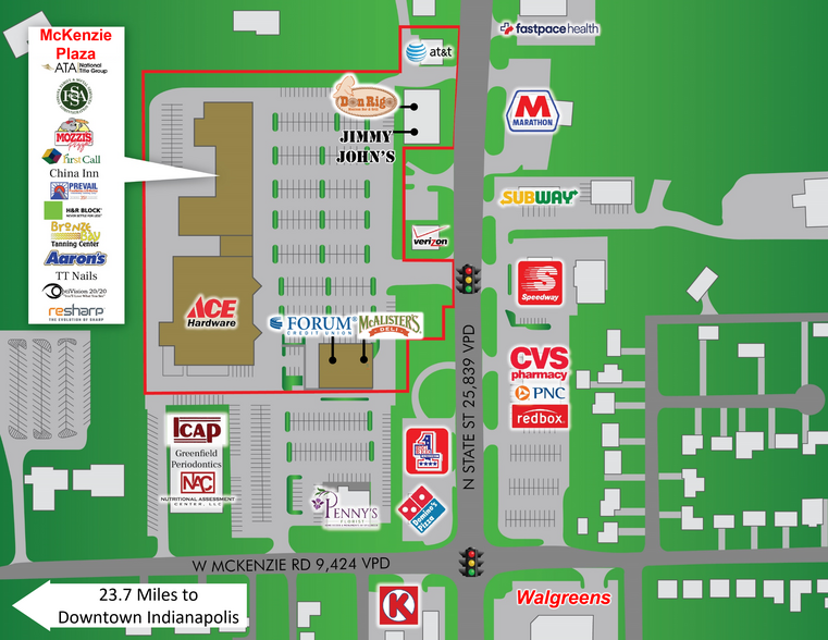 1222-1346 N State St, Greenfield, IN à vendre - Plan de site – Image 3 sur 3