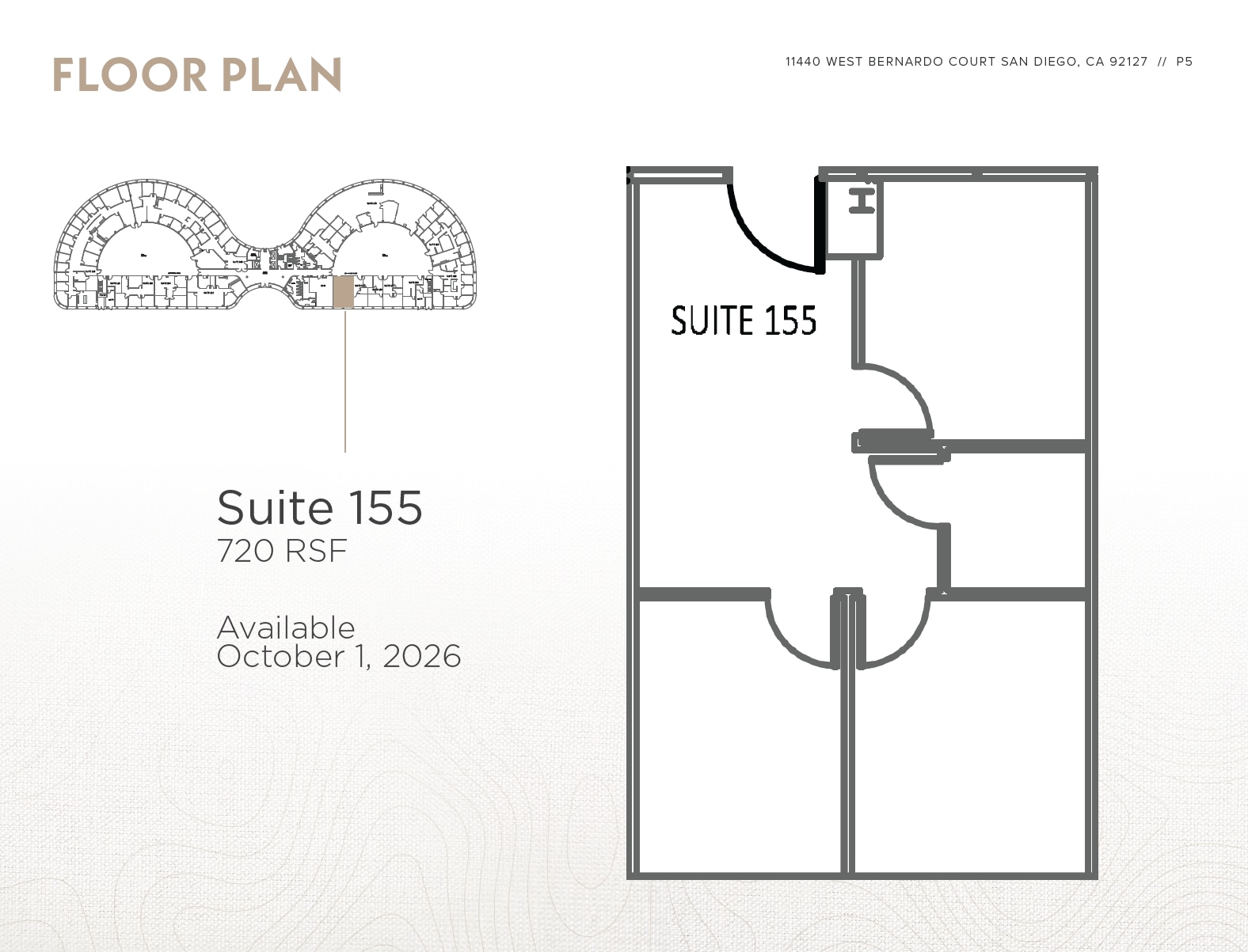 11440 W bernardo Ct, San Diego, CA à louer Plan d’étage– Image 1 sur 1