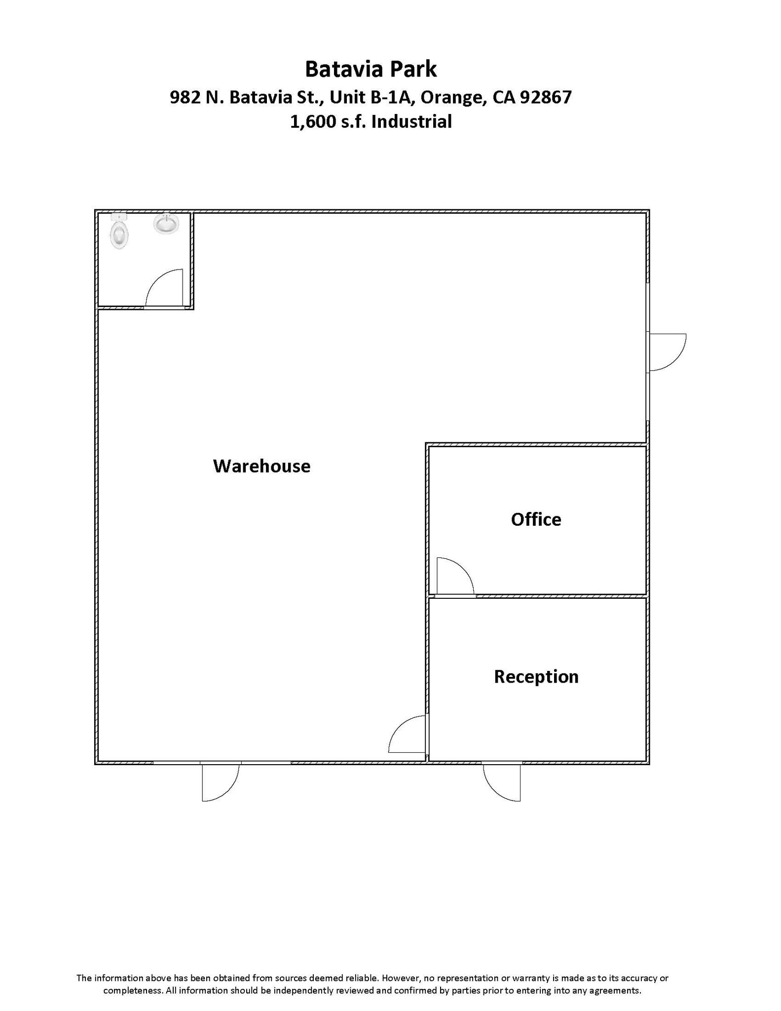 982 N Batavia St, Orange, CA à louer Plan d’étage– Image 1 sur 5