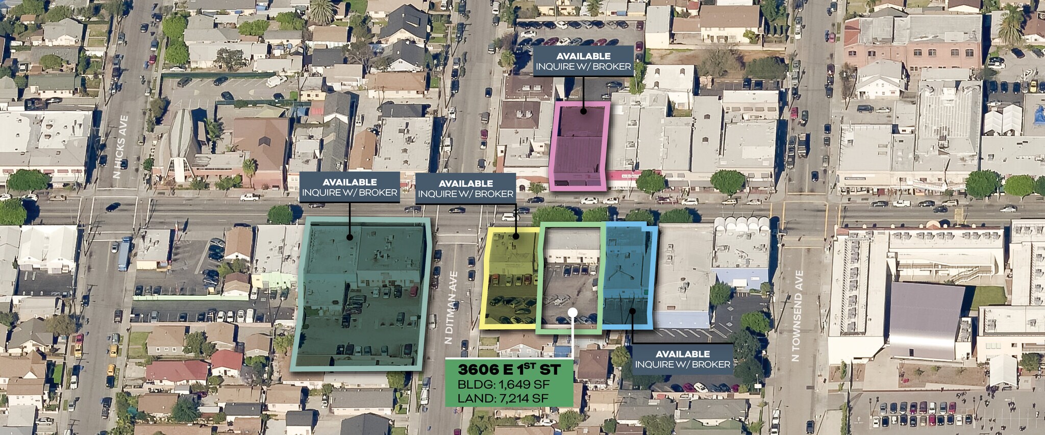 3606 E 1st St, Los Angeles, CA à vendre Aérien– Image 1 sur 2