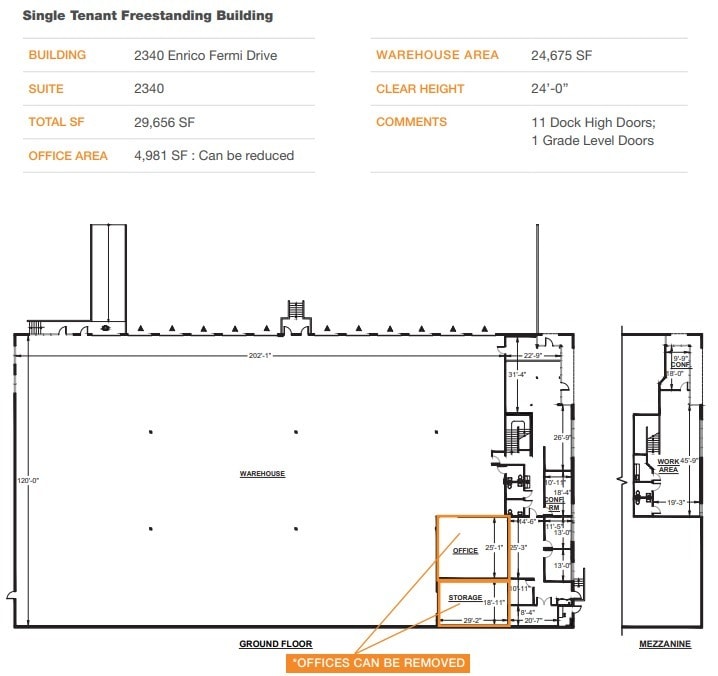 2340 Enrico Fermi Dr, San Diego, CA à louer Plan d’étage– Image 1 sur 2