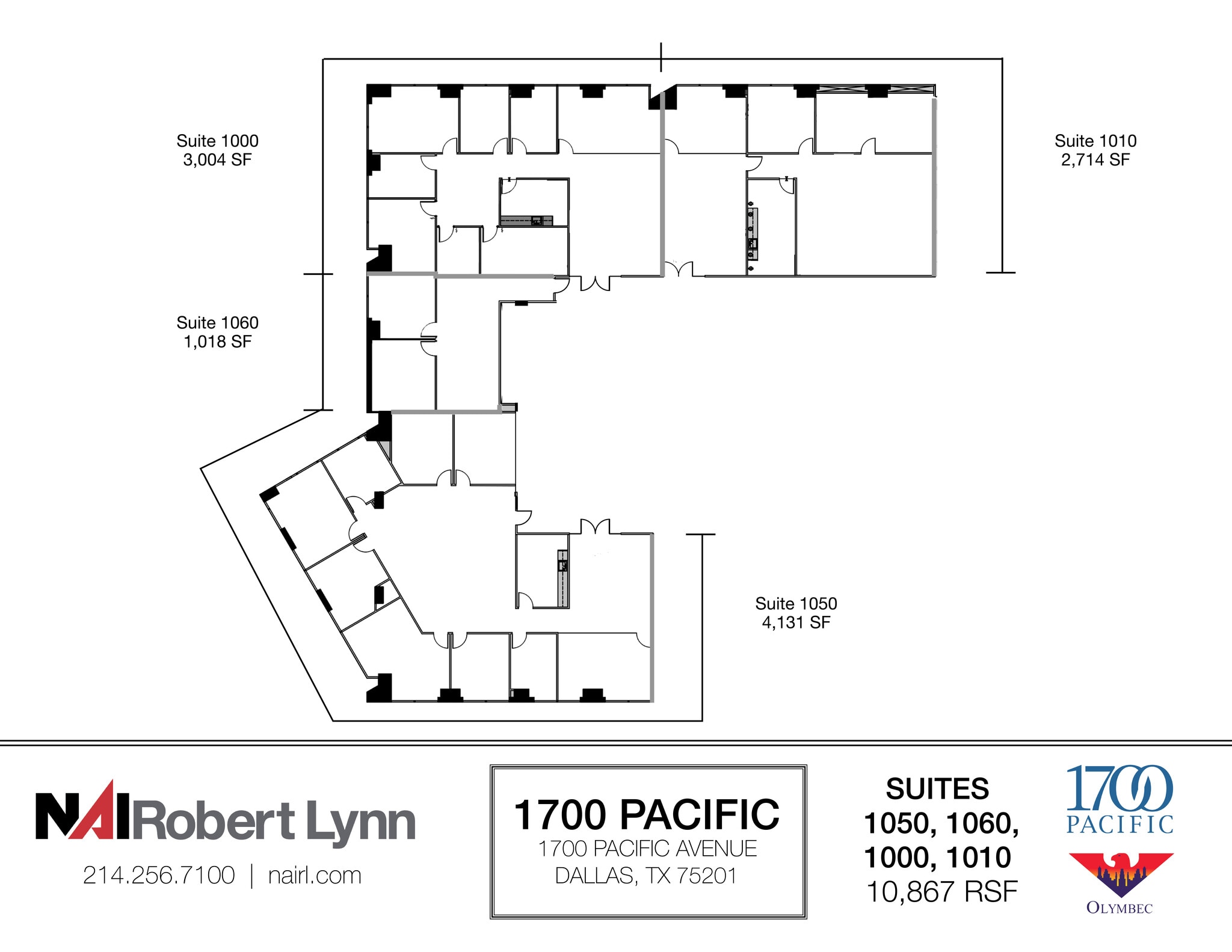 1700 Pacific Ave, Dallas, TX à louer Plan d’étage– Image 1 sur 8