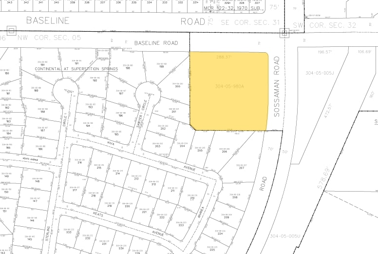 7561 E Baseline Rd, Mesa, AZ à louer - Plan cadastral – Image 2 sur 10
