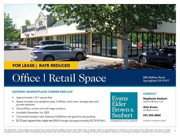 852-898 Beltline Rd, Springfield, OR à louer - Photo de l’immeuble – Image 2 sur 4