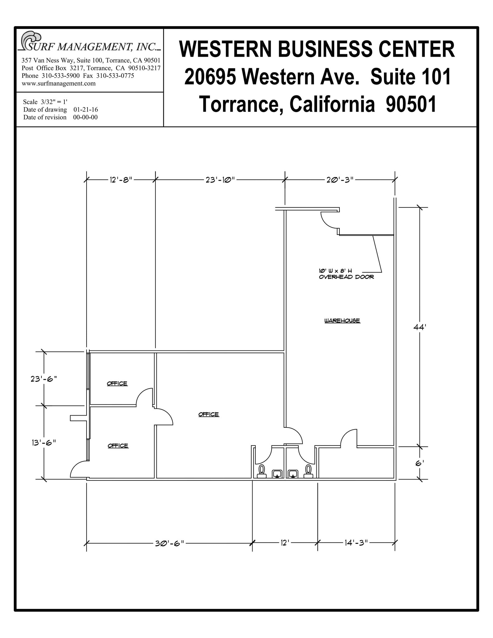 20695 S Western Ave, Torrance, CA à louer Plan d’étage– Image 1 sur 1