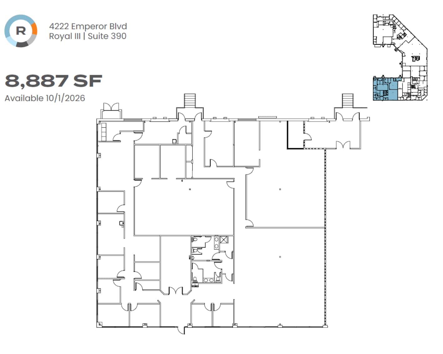 4222 Emperor Blvd, Durham, NC à louer Plan d’étage– Image 1 sur 2