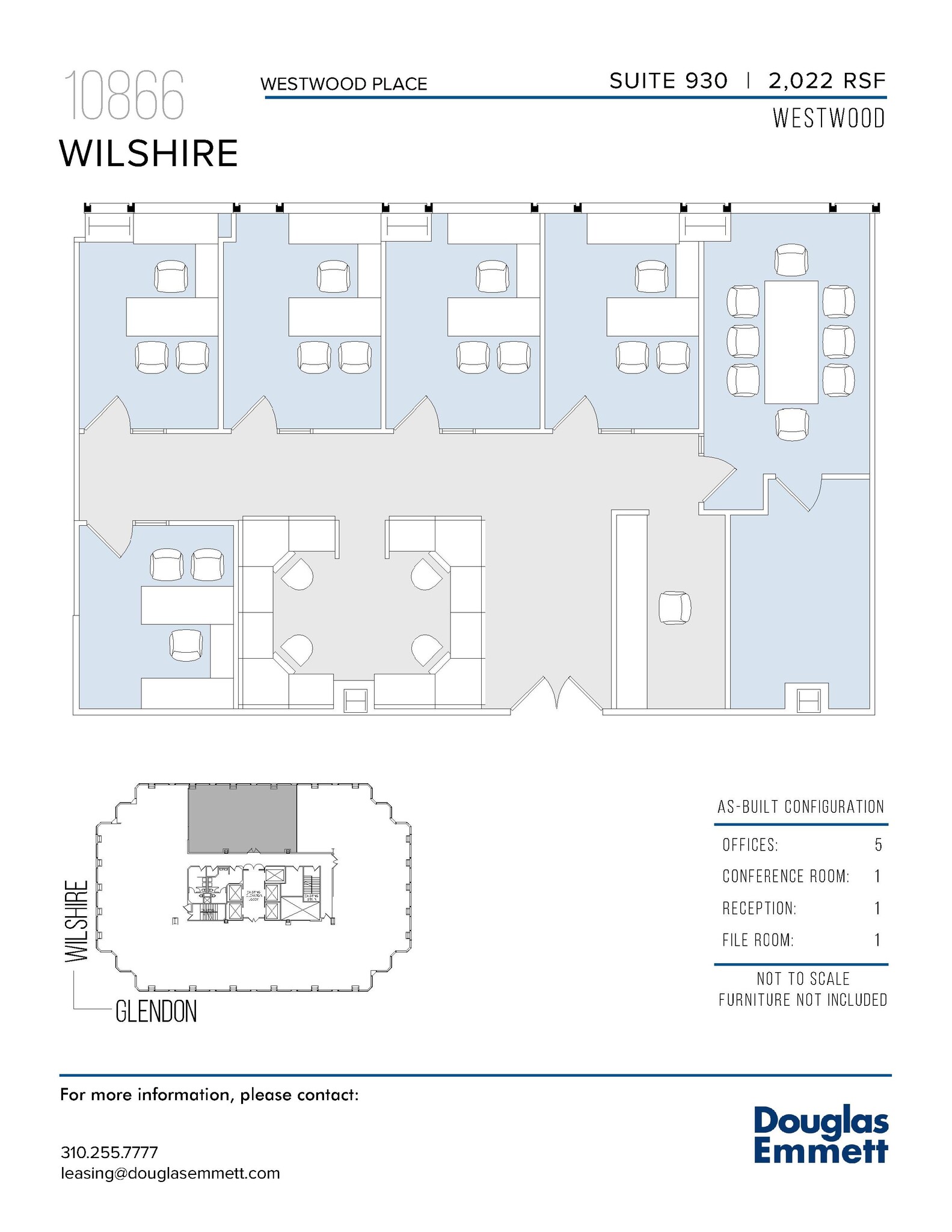 10866 Wilshire Blvd, Los Angeles, CA à louer Plan d’étage– Image 1 sur 1