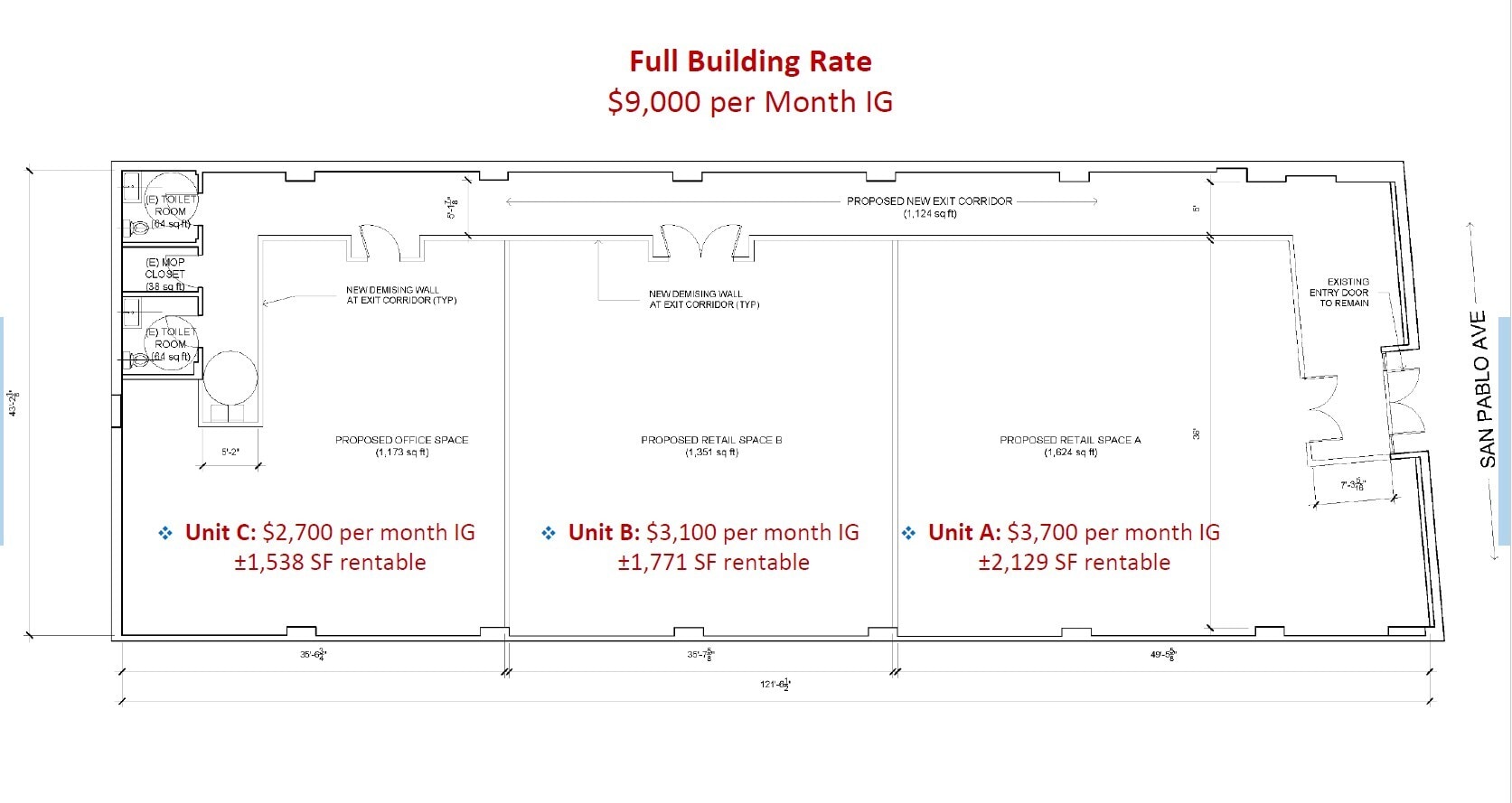 2009 San Pablo Ave, Berkeley, CA à louer Plan d’étage– Image 1 sur 1