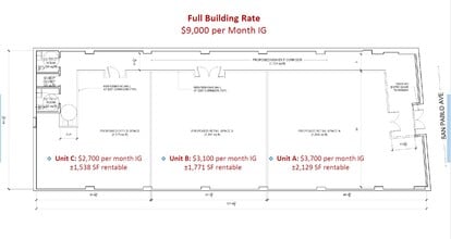 2009 San Pablo Ave, Berkeley, CA à louer Plan d’étage– Image 1 sur 1