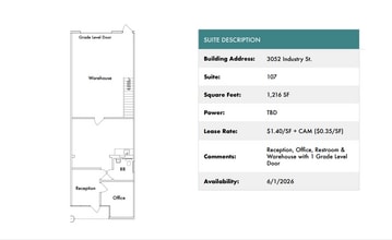 3025 Industry St, Oceanside, CA à louer Plan d’étage– Image 1 sur 1