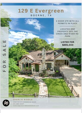 Plus de détails pour 129 E Evergreen St, Boerne, TX - Spécialisé à vendre