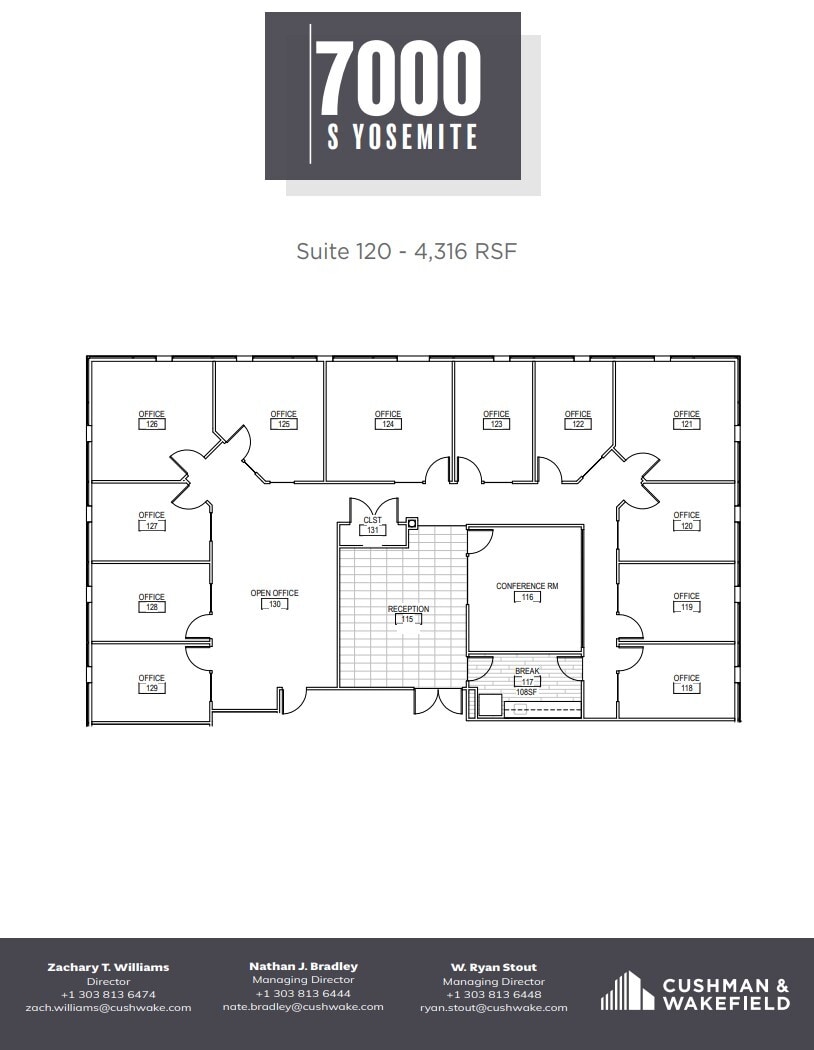 7000 S Yosemite St, Centennial, CO à vendre Plan d’étage– Image 1 sur 1