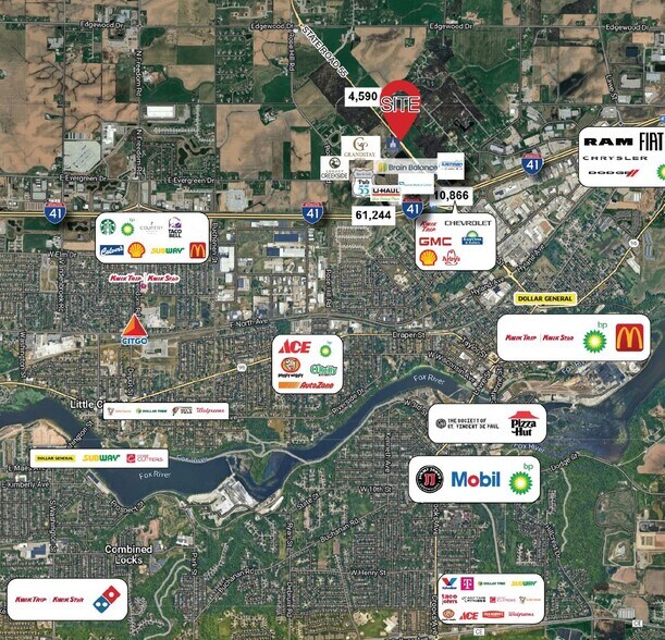 State Road 55 & Interstate 41, Kaukauna, WI à vendre - Aérien – Image 2 sur 2