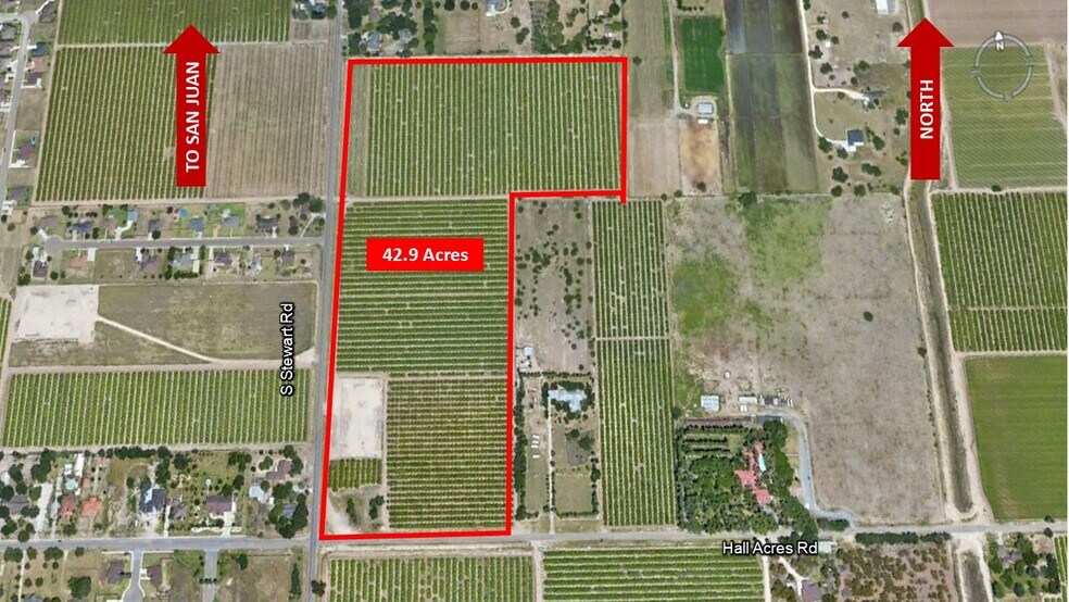 42.90 Acs at NE Corner of S. Stewart & Hall Acres, San Juan, TX à vendre - Aérien – Image 1 sur 6