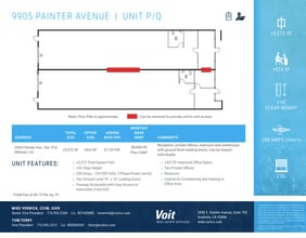 9825 Painter Ave, Santa Fe Springs, CA à louer Plan d’étage– Image 2 sur 2