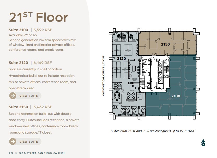 600 B St, San Diego, CA à louer Plan d’étage– Image 1 sur 1